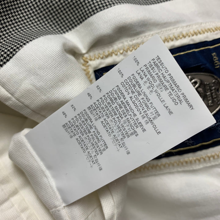 DSQUARED2 Taille 40 Costume à Revers en Laine Pied-de-Poule Noir Blanc