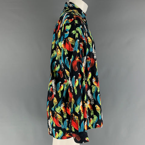 VERSACE JEANS COUTURE Talla M Camisa de manga larga Paradise multicolor negra