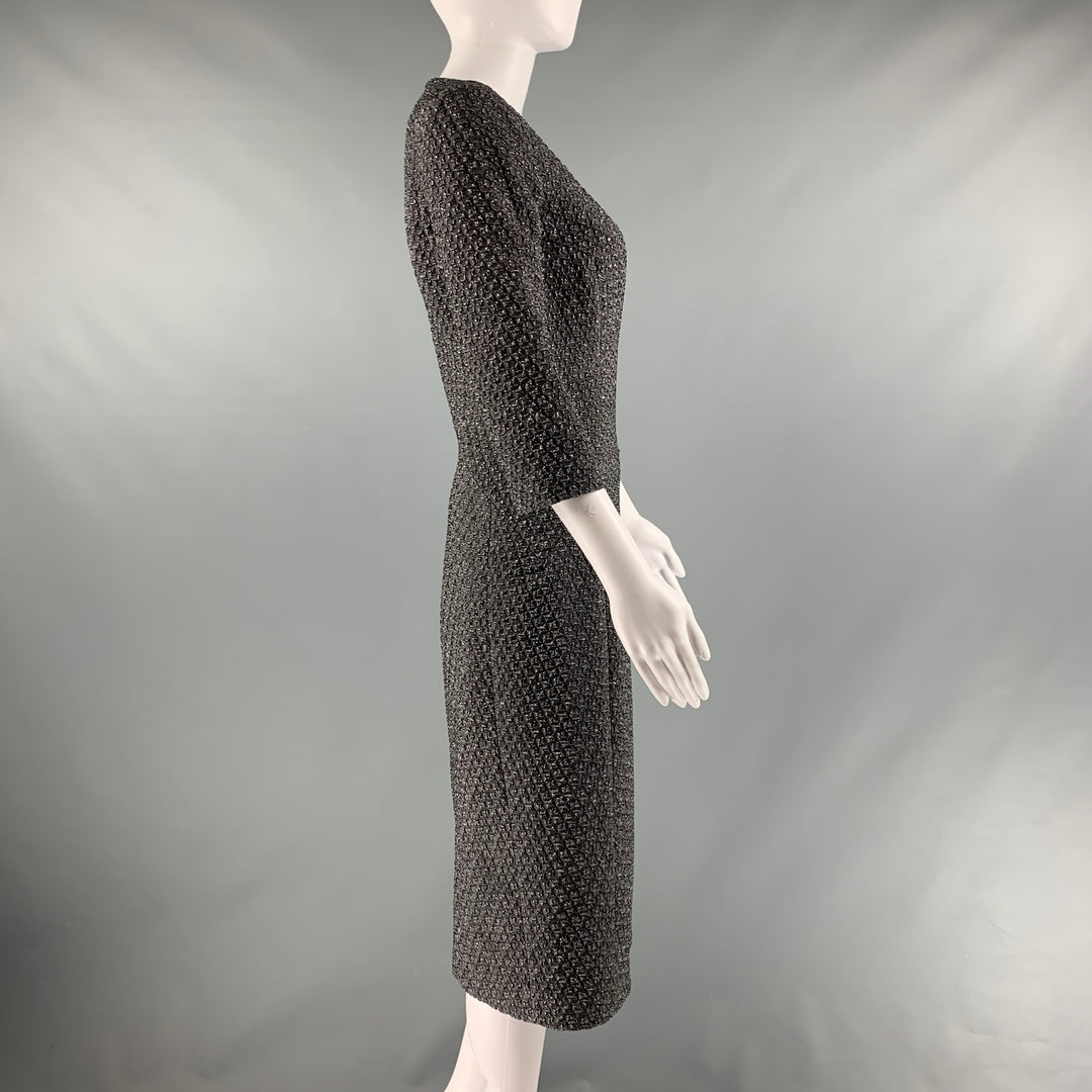 metallic jacquard dress michael kors MICHAEL KORS COLLECTION Size 6 Charcoal Polyamide Blend Metallic Shift –  Sui Generis Designer Consignment