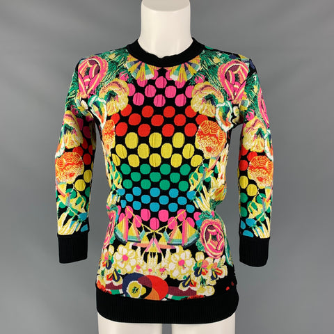 MARY KATRANTZOU Size S Black Multicolour Viscose Elastine Jacquard Pullover