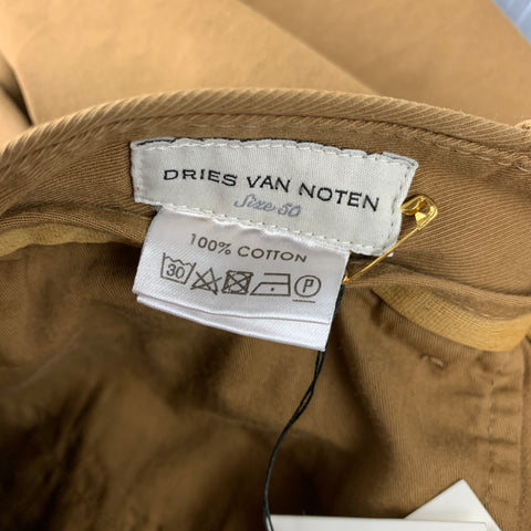 DRIES VAN NOTEN Size 34 Khaki Cotton Zip Fly Dress Pants