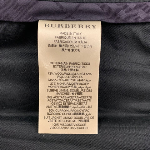BURBERRY LONDON Size 42 R Teal Wool Mohair Notch Lapel Suit