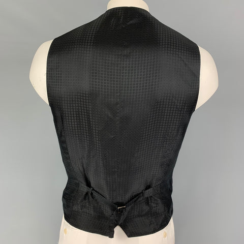 DOLCE & GABBANA Size 46 Black Wool Silk Buttoned Vest