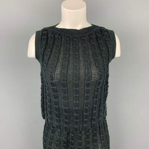 JUNKO SHIMADA Conjunto de falda lápiz de lino de punto color carbón talla M