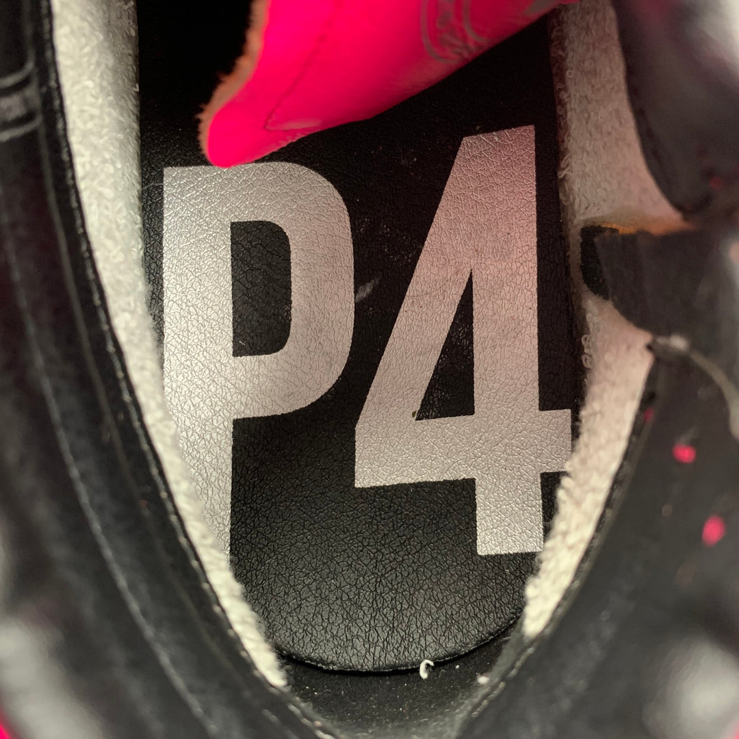 P448 Talla 9 Zapatillas altas de cuero rosa
