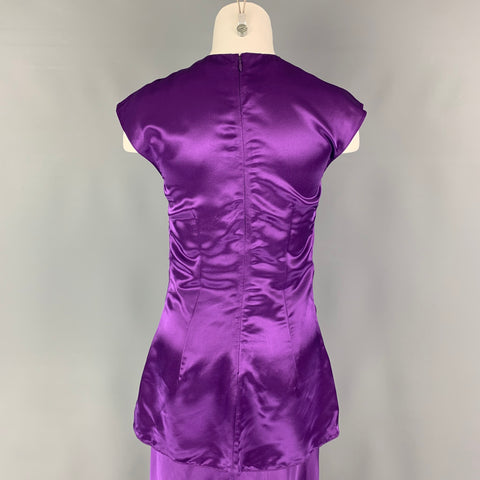SIES MARJAN Conjunto de falda sin mangas fruncida morada talla 4
