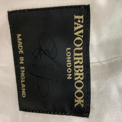 FAVOURBROOK  Size 48 Beige White Solid Wool Double Breasted Vest