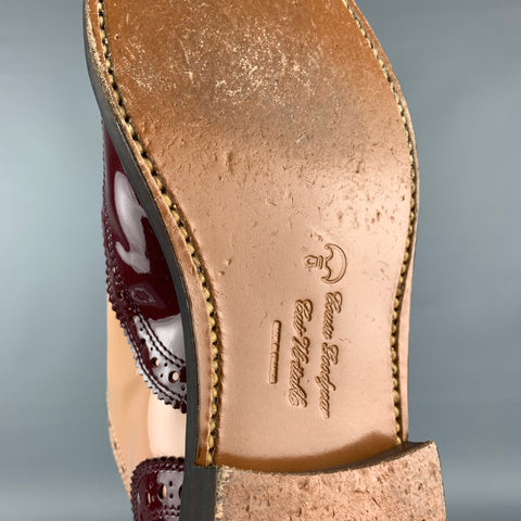 ROBERT CLERGERIE Size 7.5 Burgundy White Leather Color Block Spectator Laces