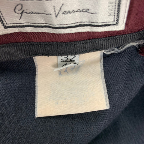 Vintage VERSUS by GIANNI VERSACE Size 32 Burgundy Pleated Wide Leg Casual Pants