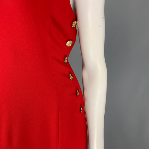 RALPH LAUREN Purple Label Size 8 Red Polyester Sleeveless Long Gown Dress
