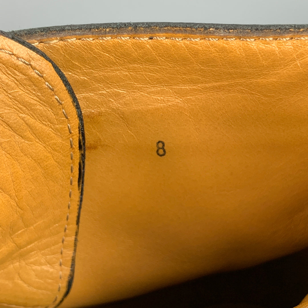 LANVIN Size 9 Black Leather Cap Toe Side Zipper Ankle Boots