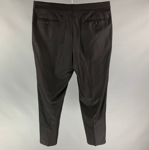 SUIT SUPPLY Size 36 Black Wool Tuxedo Dress Pants