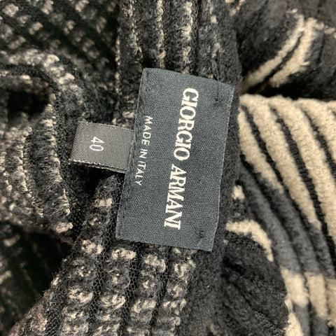GIORGIO ARMANI Size 4 Black & Grey Viscose / Polyamide Cardigan 2 Piece Set