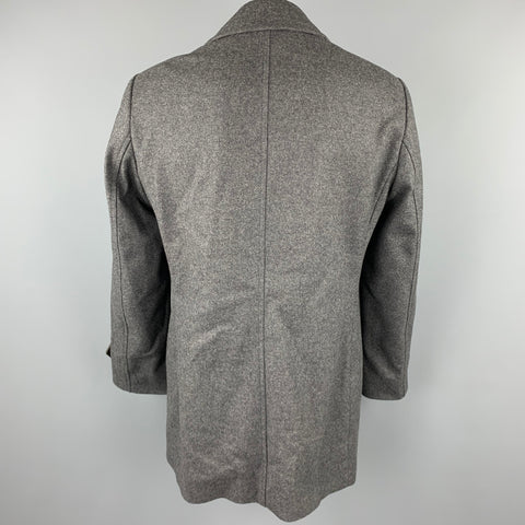 BURBERRY LONDON Size 44 Dark Gray Heather Wool / Polyamide Double Breasted Coat