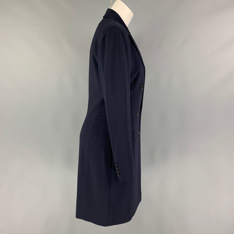 RALPH LAUREN Size 6 Navy Wool Double Breasted Coat