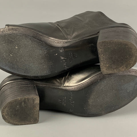 MARSELL Sandalias peep toe de cuero negro talla 7