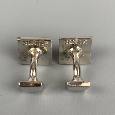 THOMAS PINK Orange Silver Tone Cuff Links