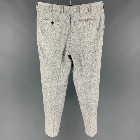 SUITSUPPLY Size 32 Grey Textured Linen Polyester Zip Fly Dress Pants