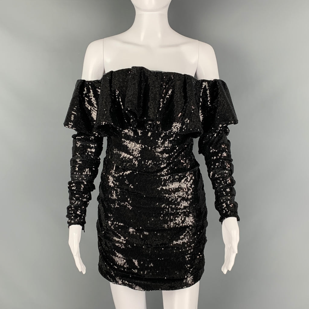 attico sequin mini dress The Attico Beaded Sequin Fringe Mini Dress