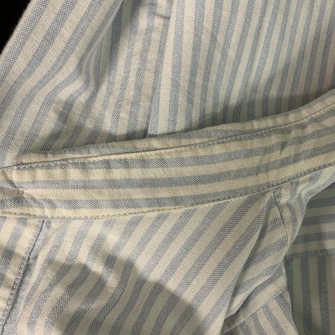 Camisa de manga larga con botones de algodón a rayas azul claro blanca talla XL de APC