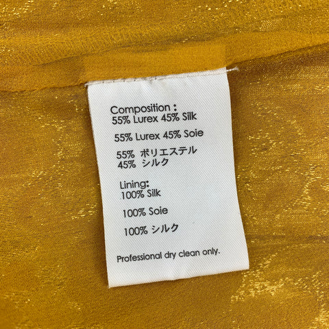 3.1 PHILLIP LIM Size 4 Gold Metallic Lurex / Silk Mini Skirt