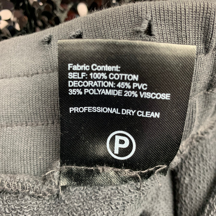 R13 Size M Black Cotton Elastic Waistband Sequin Field Sweatpants