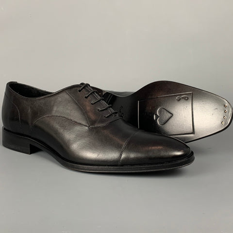 PS by PAUL SMITH Size 9 Black Leather Cap Toe Lace Up Shoes