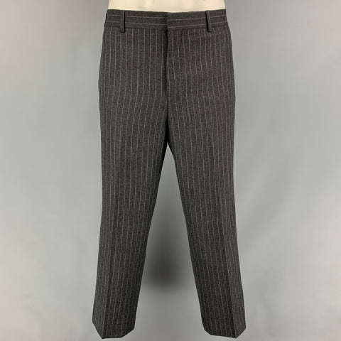 BLACK FLEECE Size 42 Dark Gray Stripe Wool Notch Lapel Suit