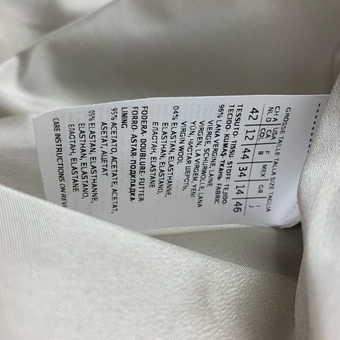 MAX MARA Size 12 Beige Virgin Wool Notch Lapel Jacket