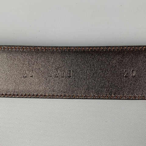 PRADA Size 40 Brown Taiga Leather Belt