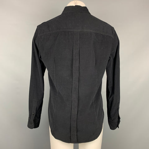 BAND OF OUTSIDERS Size L Black Thin Wale Corduroy Cotton Button Down Long Sleeve Shirt
