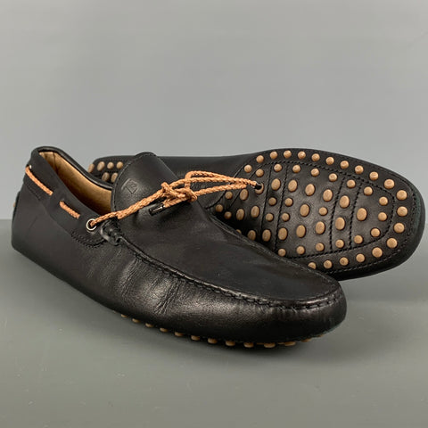 TOD'S Mocasines Drivers de cuero negro talla 10