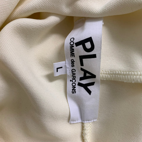 COMME des GARCONS PLAY Size L Beige Solid Polyester Hoodie Sweatshirt