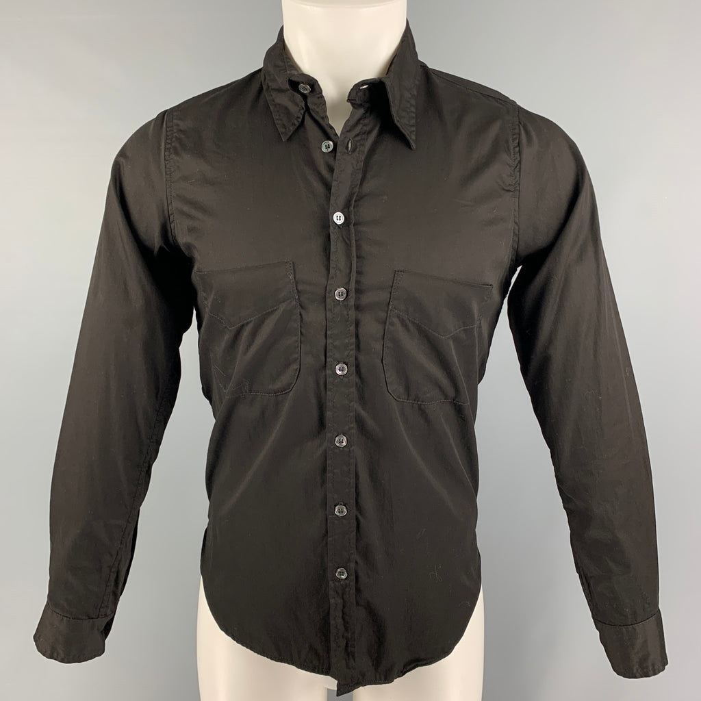 PAUL HARNDEN Size XS Black Cotton Long Sleeve Shirt