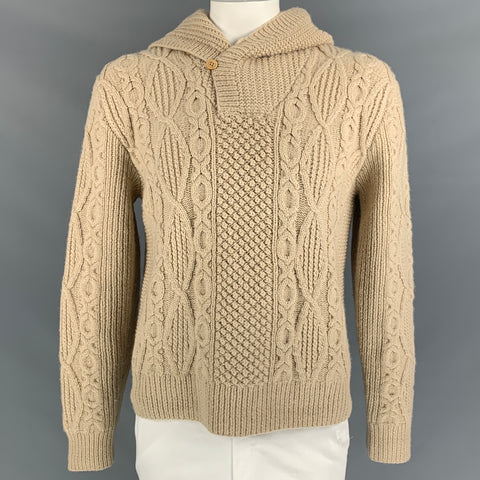 RRL by RALPH LAUREN Size L Khaki Knitted Wool Hooded Sweater