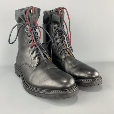 MARC JACOBS Size 9 Black Leather Lace Up Drawstring Top Boots