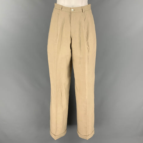 RALPH LAUREN Taille 6 Pantalon habillé taille haute en lin beige taupe