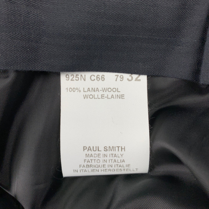 PAUL SMITH Size 32 Black & White Window Pane Wool Zip Fly Dress Pants