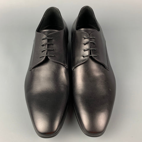 GIORGIO ARMANI Size 9.5 Black Leather Oxford Lace Up Shoes