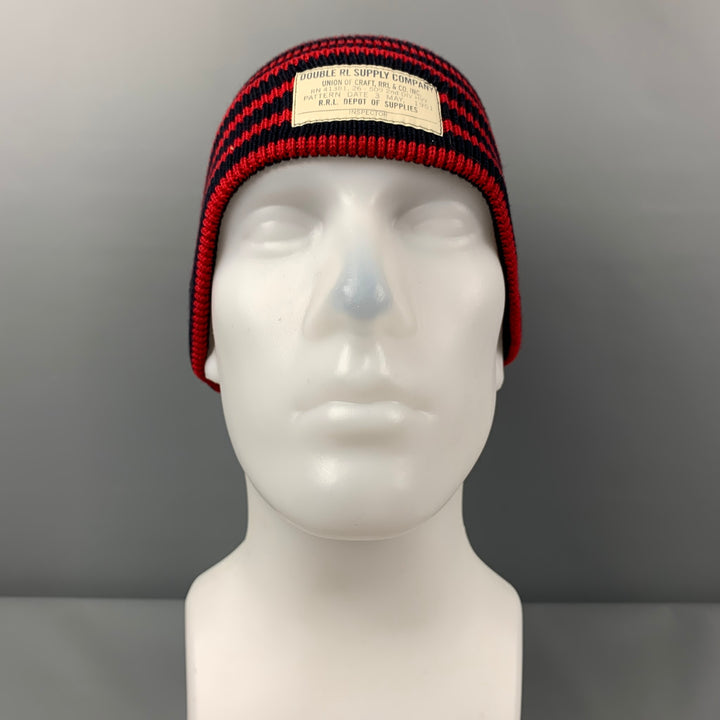 RRL by RALPH LAUREN Red Navy Stripe Cotton Beanie