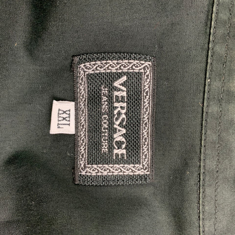 Vintage VERSACE JEANS COUTURE Size XXL Black Cotton Button Down Long Sleeve Shirt
