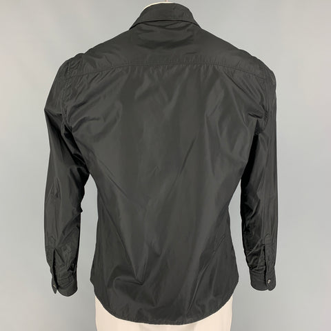 PRADA Size L Black Nylon Windbreaker Zip-Up Jacket