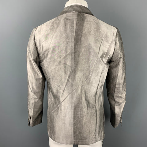 PAUL SMITH Size M Grey Textured Silk Shawl Collar Sport Coat
