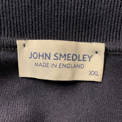 JOHN SMEDLEY Size XXL Navy Knitted Cotton Buttoned Polo