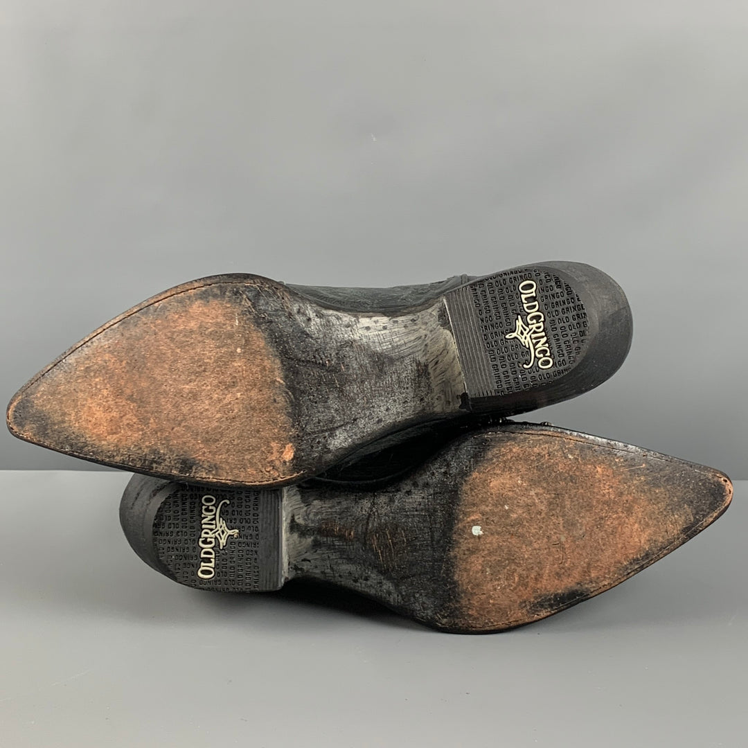 OLD GRINGO Botas sin cordones de cuero con tachuelas negras talla 10
