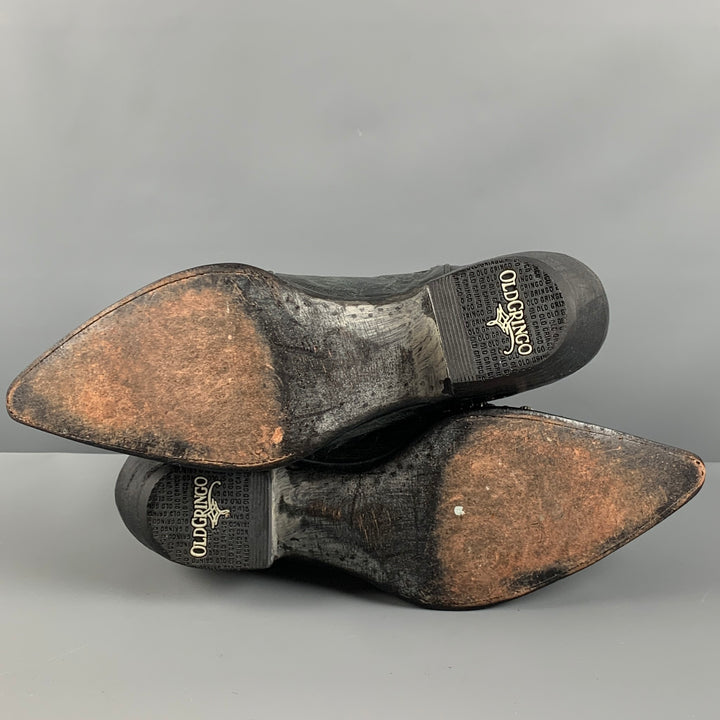 OLD GRINGO Botas sin cordones de cuero con tachuelas negras talla 10