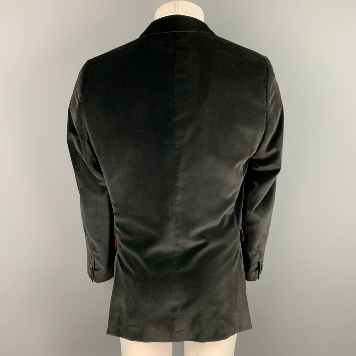 PAUL SMITH Soho Fit Taille 42 Manteau de sport à revers cranté en velours noir régulier