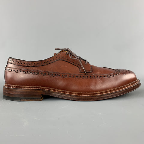 ALDEN Size 10.5 Brown Leather Wing Lace Up Brogues