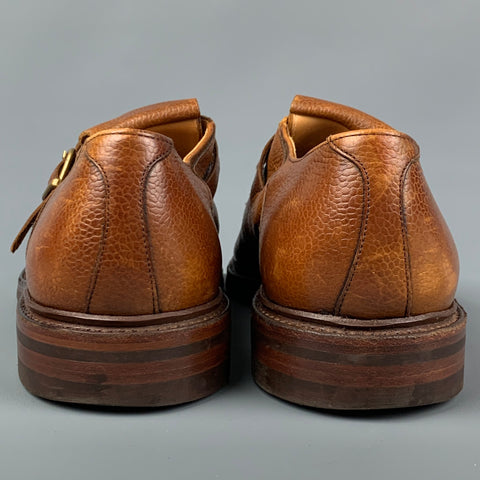 RALPH LAUREN Size 10.5 Tan Fringe Tongue Leather Lace Up Shoes