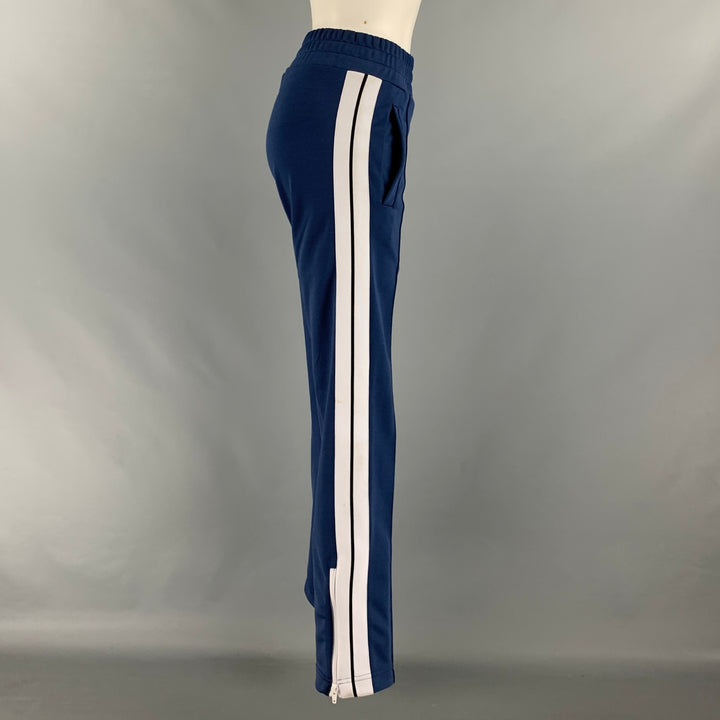 PALM ANGELS Size XXS Blue White Polyester Stripe Joggers Casual Pants